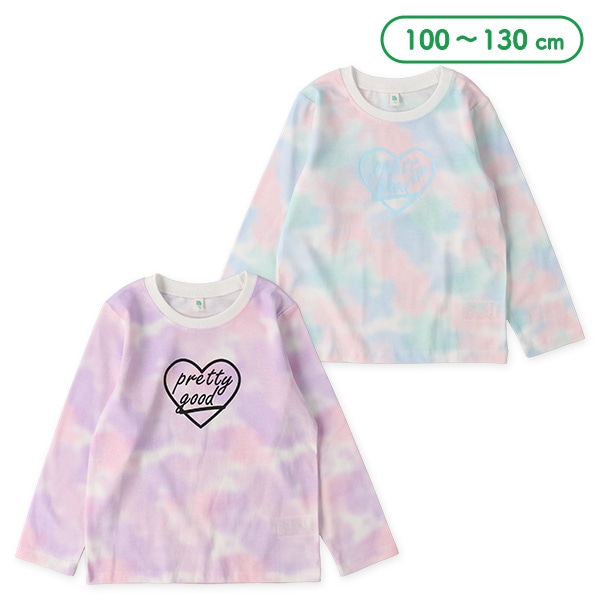 タイダイ風ハートロゴ長袖Tシャツ