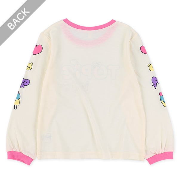 袖モチーフカラフル長袖Tシャツ