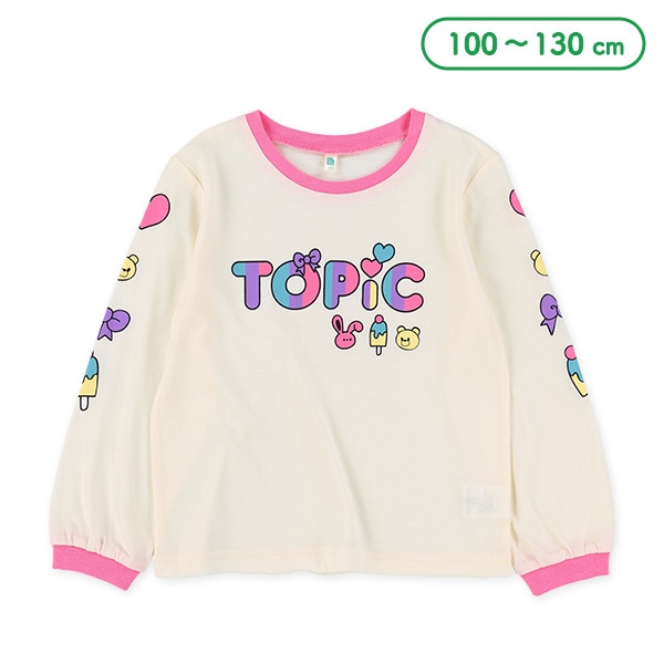 袖モチーフカラフル長袖Tシャツ