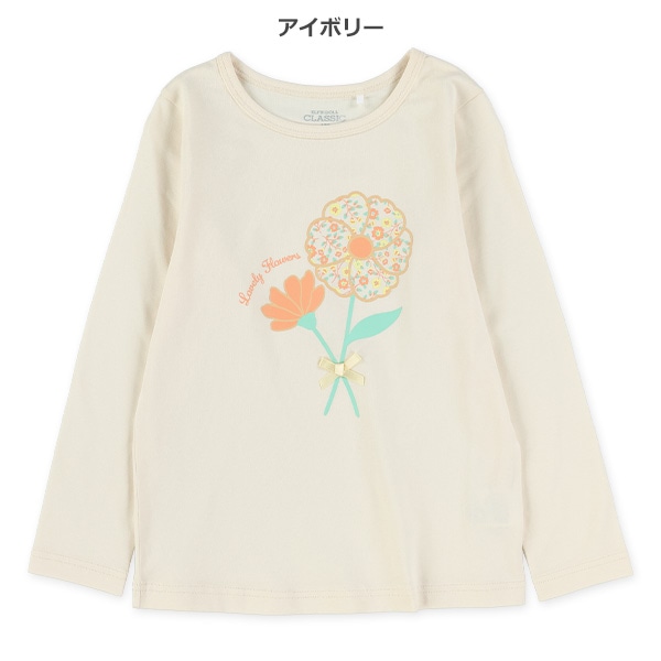 花束プリントTシャツ