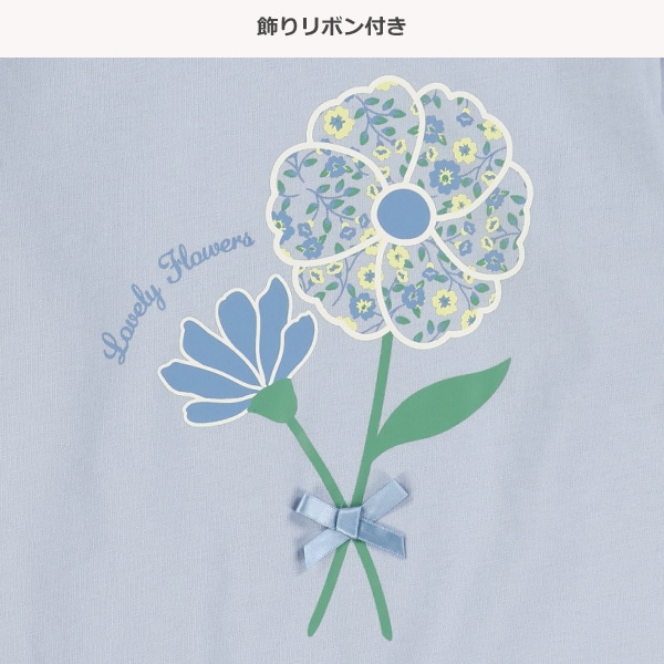 花束プリントTシャツ
