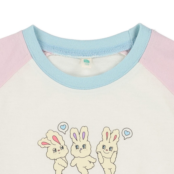 ねこ・うさぎラグラン長袖Tシャツ