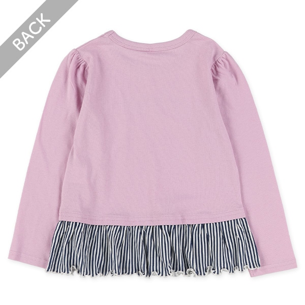 裾フリルレイヤード風長袖Tシャツ