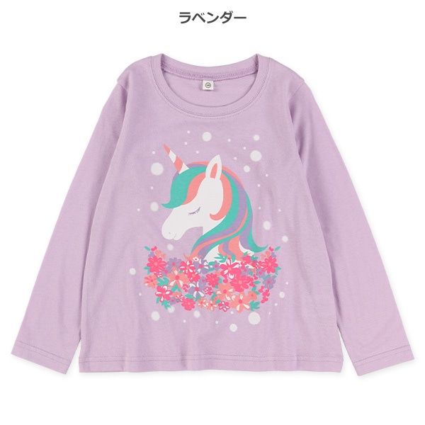 花ユニコーン長袖Tシャツ