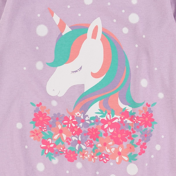花ユニコーン長袖Tシャツ