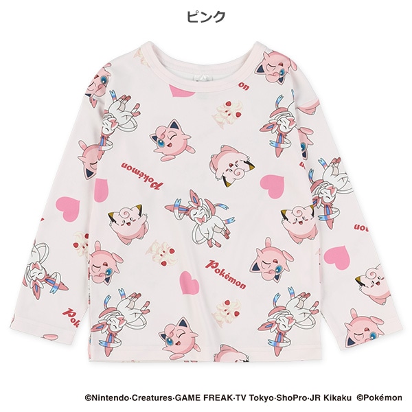 ポリエステルスムース総柄長袖Tシャツ（ポケモン）