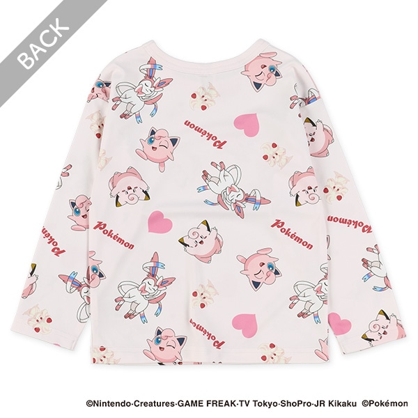 ポリエステルスムース総柄長袖Tシャツ（ポケモン）