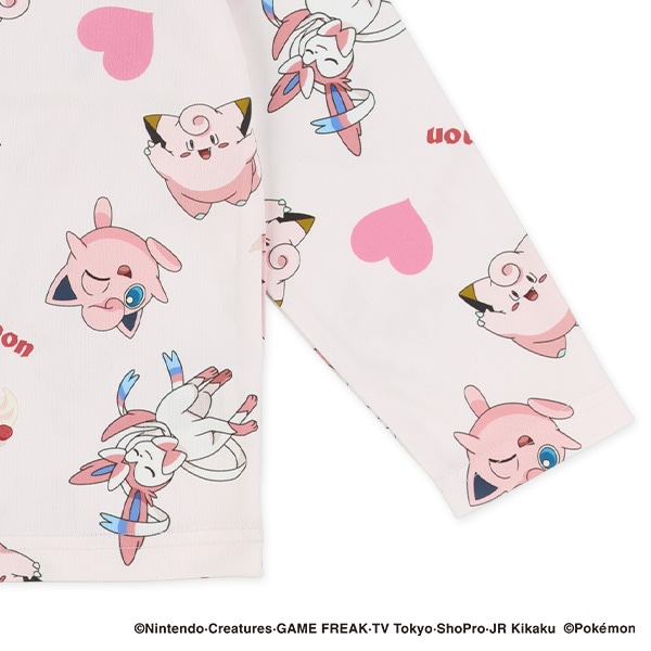 ポリエステルスムース総柄長袖Tシャツ（ポケモン）