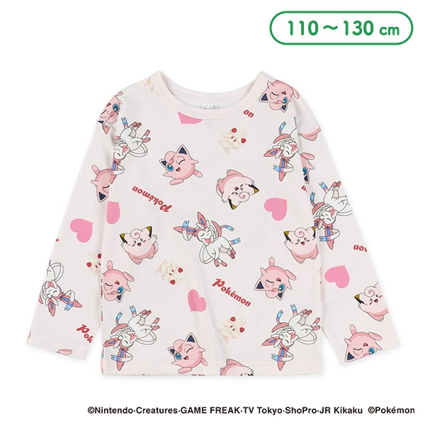 ポリエステルスムース総柄長袖Tシャツ（ポケモン）