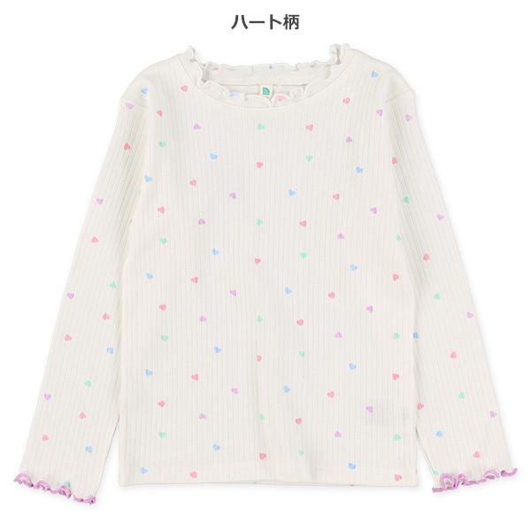 ハート・ドットテレコ長袖Tシャツ