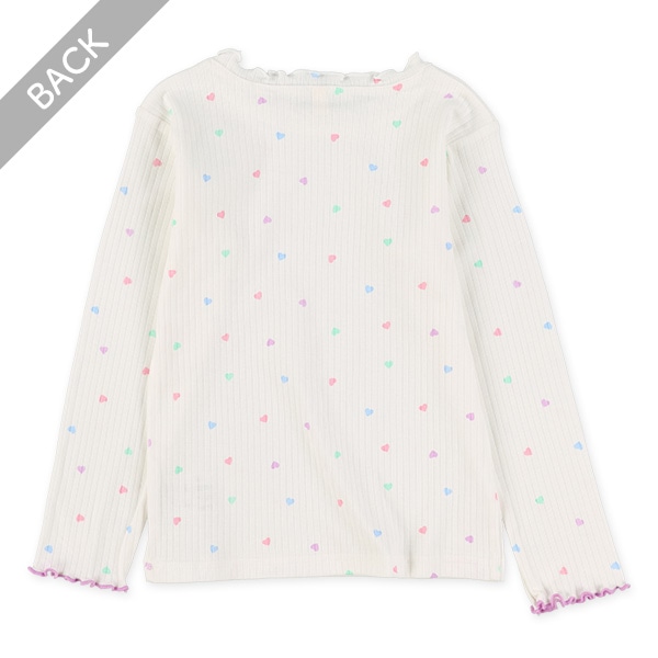 ハート・ドットテレコ長袖Tシャツ