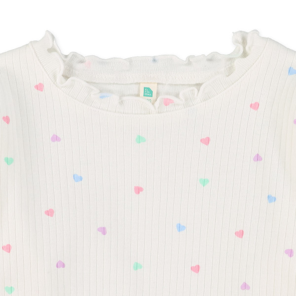 ハート・ドットテレコ長袖Tシャツ