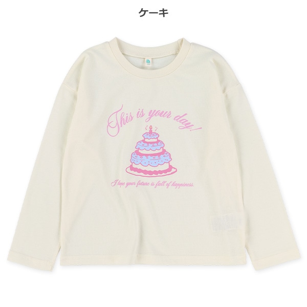 ケーキ・ねこ長袖Tシャツ