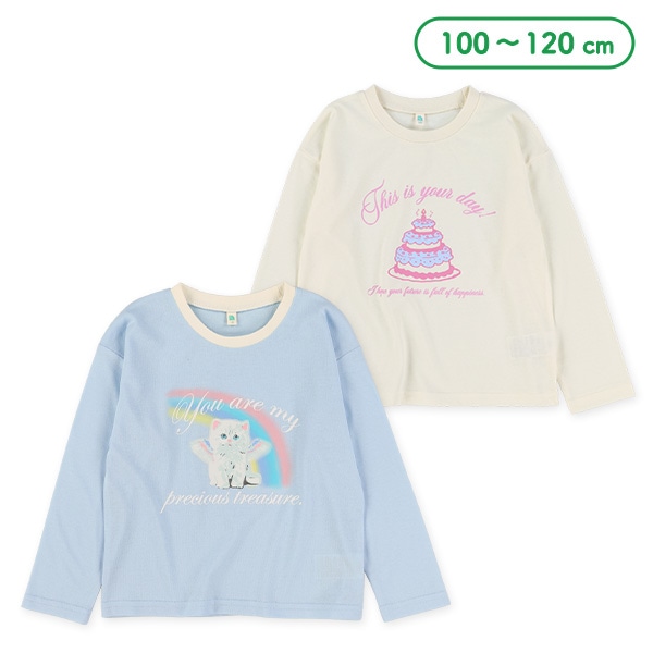 ケーキ・ねこ長袖Tシャツ