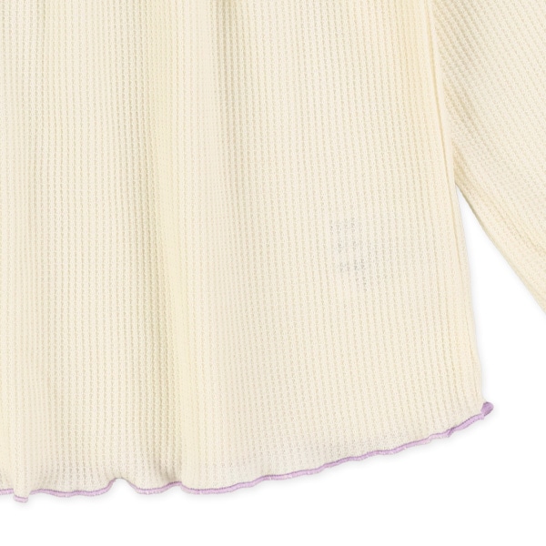 ワッフルフリル長袖Tシャツ