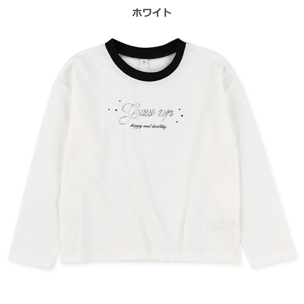 ラインストーンロゴ長袖Tシャツ