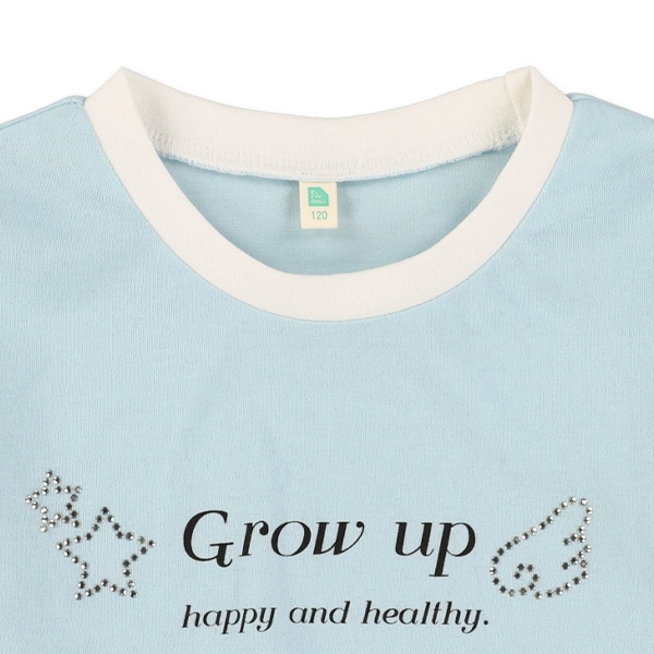 ラインストーンロゴ長袖Tシャツ