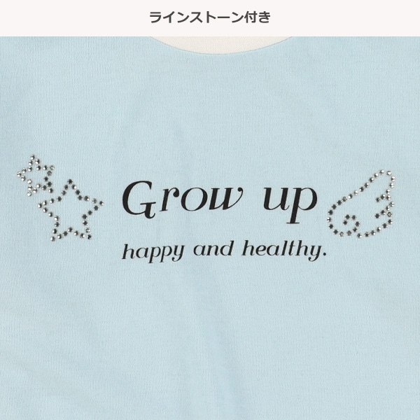 ラインストーンロゴ長袖Tシャツ