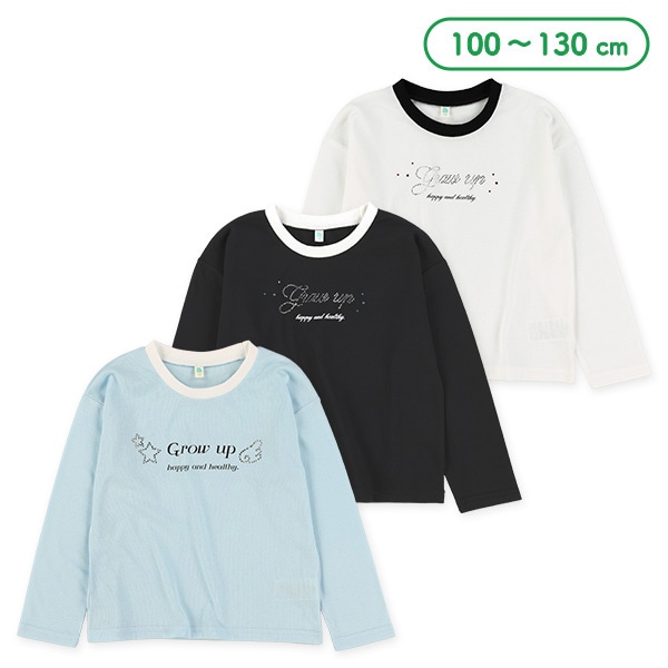 ラインストーンロゴ長袖Tシャツ