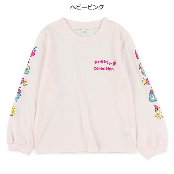 袖モチーフプリント長袖Tシャツ