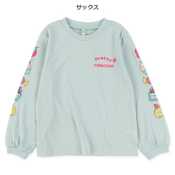 袖モチーフプリント長袖Tシャツ
