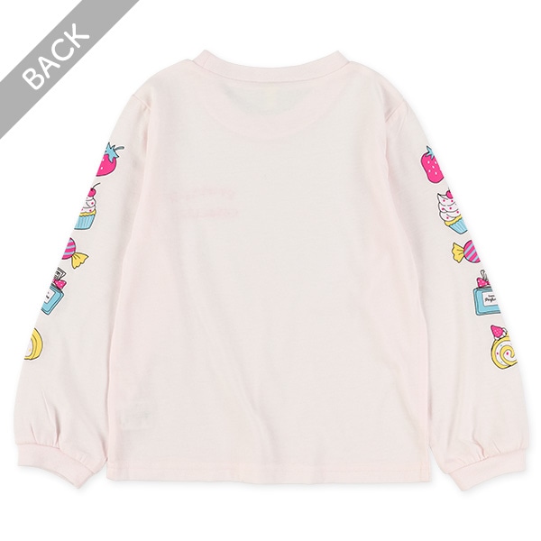 袖モチーフプリント長袖Tシャツ