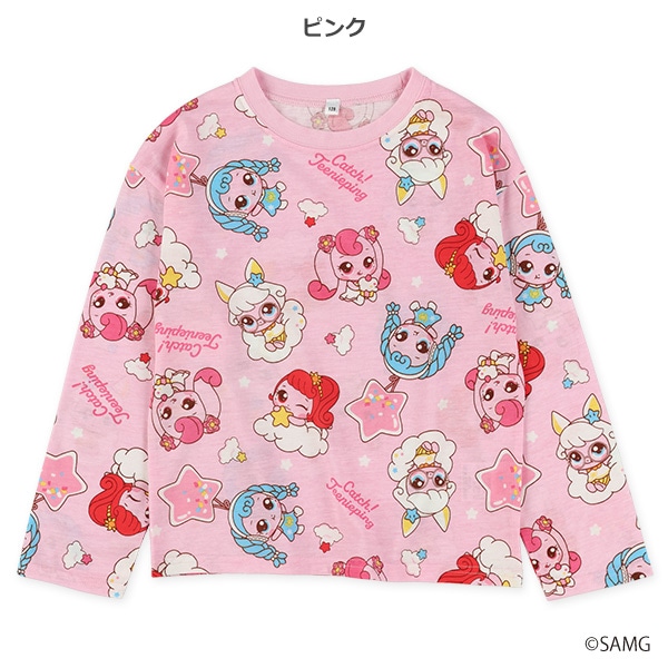 ヒスミニ エンジェル 総柄 セトア レッド 長袖 FREE 80-90 総柄長袖Tシャツ（シークレットキャッチ!ティニピン） | 西松屋