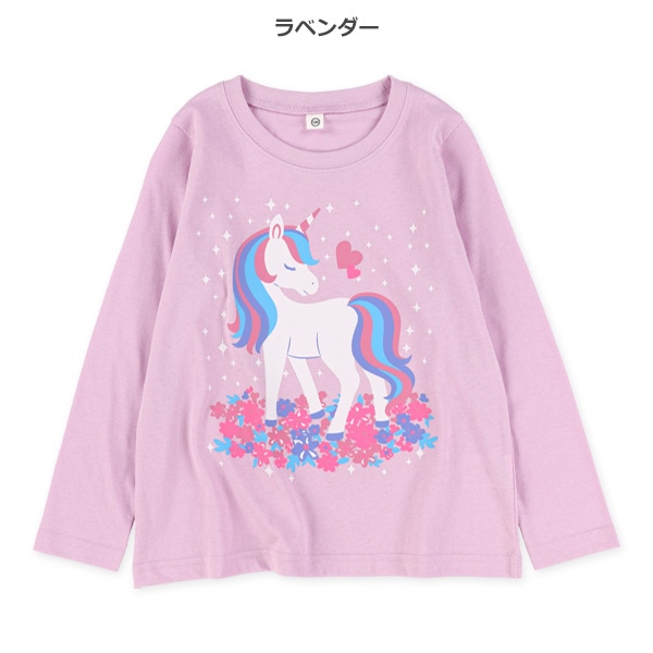 花ユニコーン長袖Tシャツ