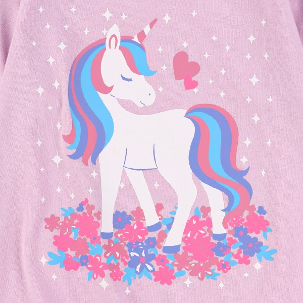 花ユニコーン長袖Tシャツ