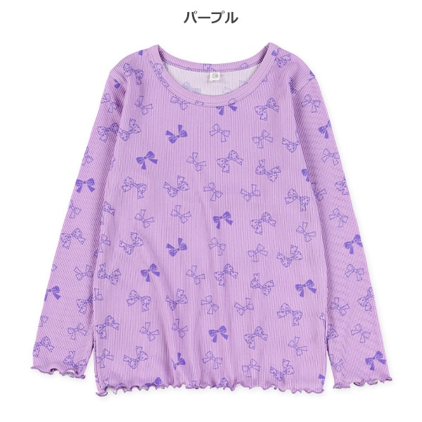テレコメロウリボン柄長袖Tシャツ