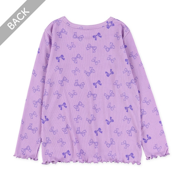 テレコメロウリボン柄長袖Tシャツ