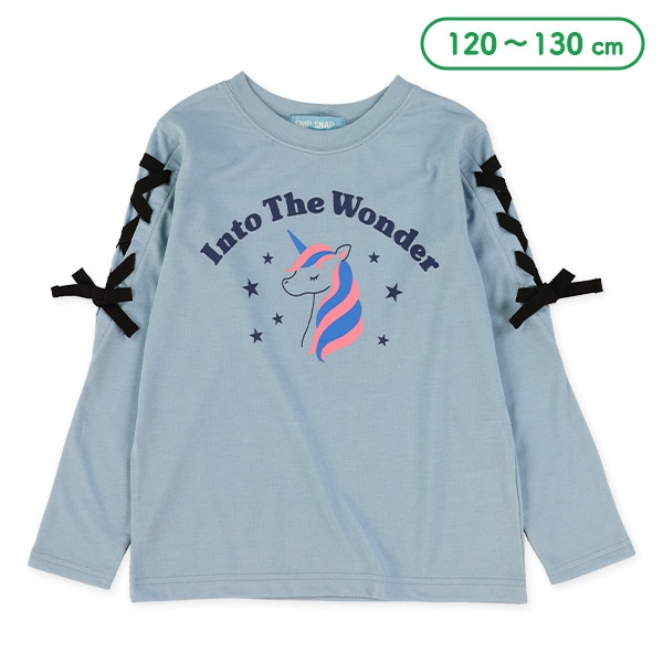袖リボンユニコーン長袖Tシャツ