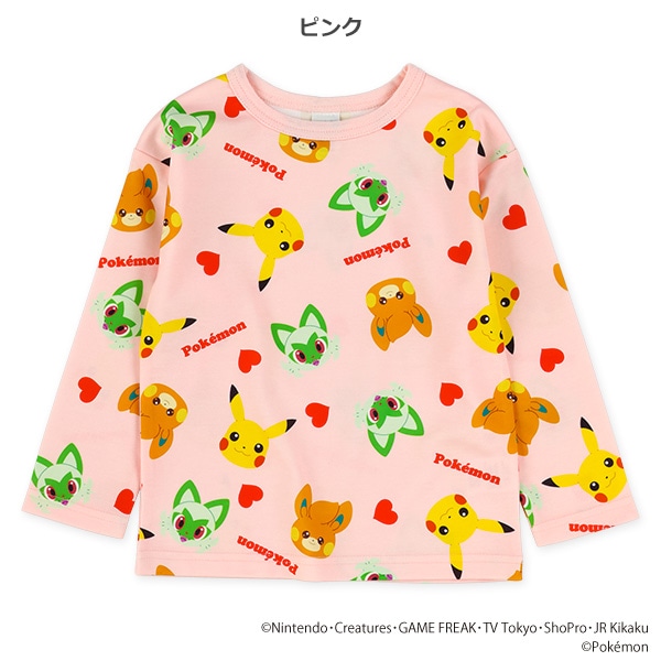ダンボールニット総柄長袖Tシャツ（ポケモン）