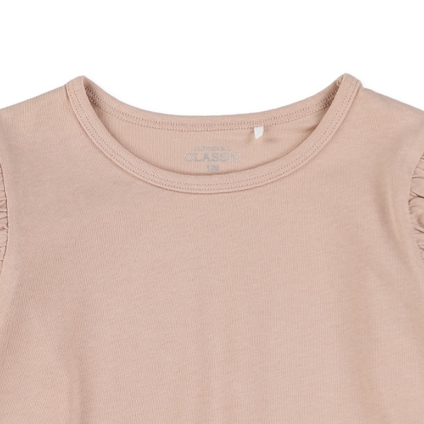 肩フリル長袖Tシャツ