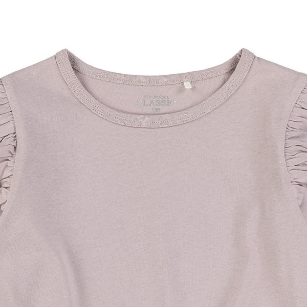 肩フリル長袖Tシャツ