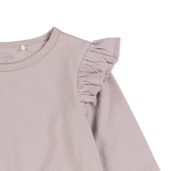 肩フリル長袖Tシャツ
