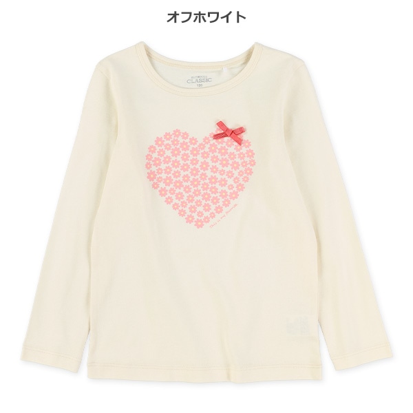 ハートリボン付き長袖Ｔシャツ