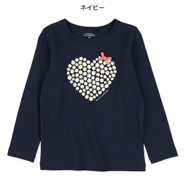 ハートリボン付き長袖Ｔシャツ