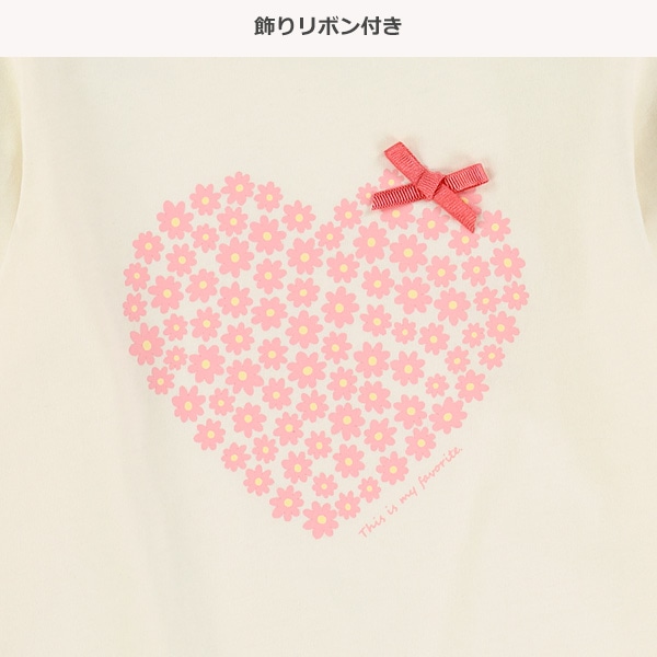 ハートリボン付き長袖Ｔシャツ