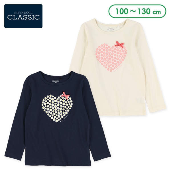 ハートリボン付き長袖Ｔシャツ