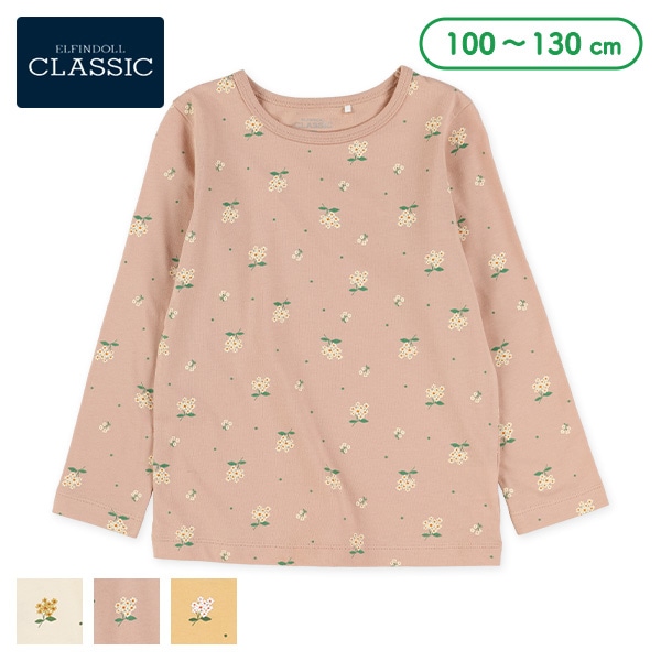 花総柄長袖Tシャツ