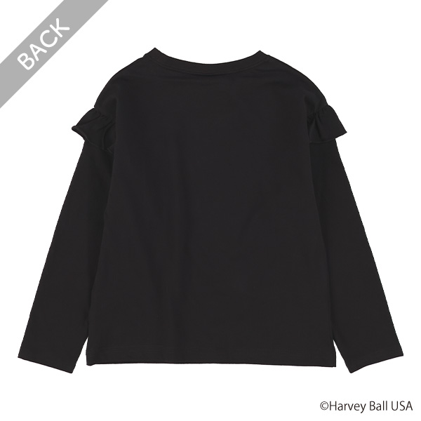スマイルフェイス総柄長袖Tシャツ