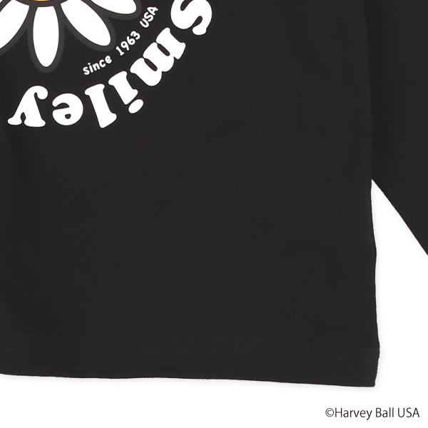 スマイルフェイス総柄長袖Tシャツ