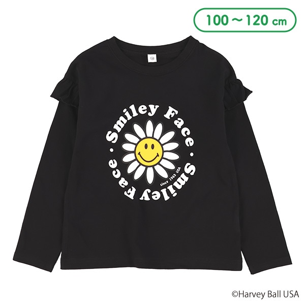 スマイルフェイス総柄長袖Tシャツ