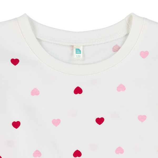 肩フリルハート長袖Tシャツ