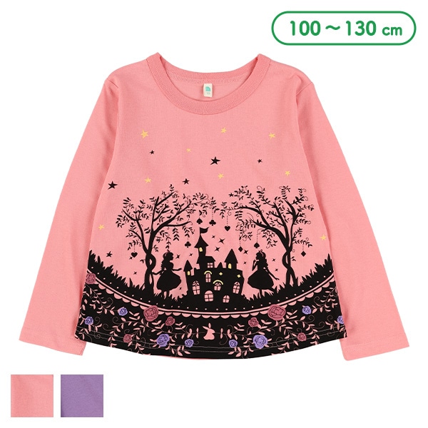 お城女の子長袖Tシャツ