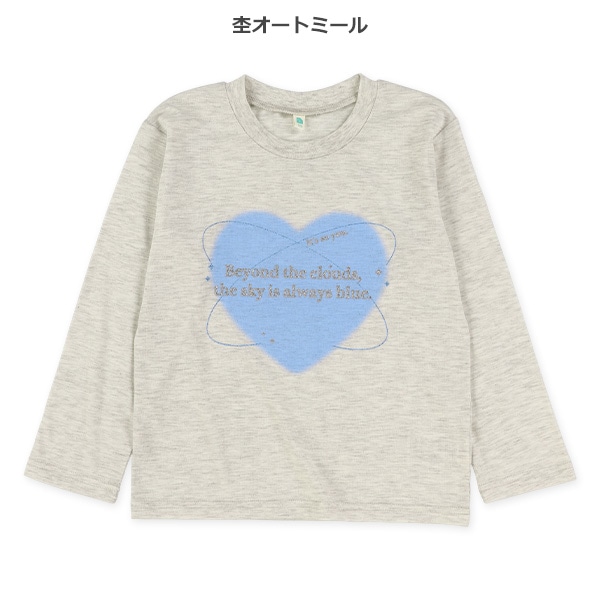箔・ラメロゴプリント長袖Tシャツ