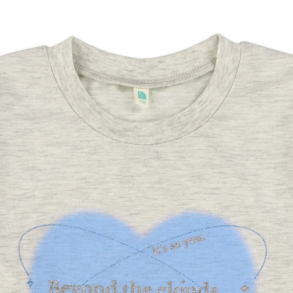 箔・ラメロゴプリント長袖Tシャツ