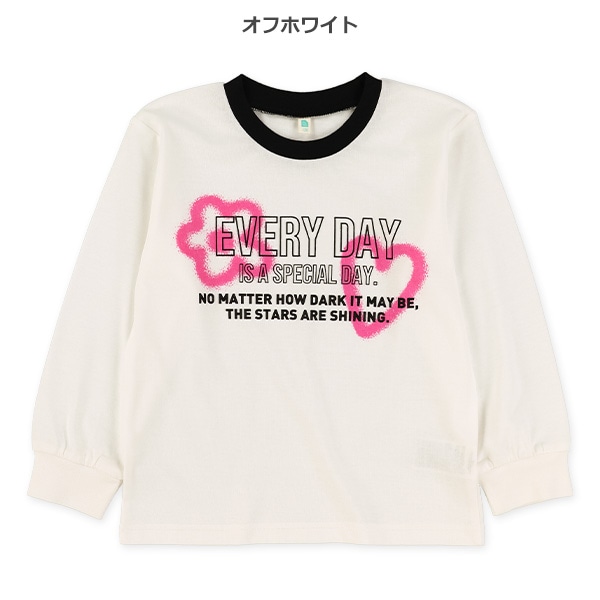 ハートモチーフ長袖Tシャツ