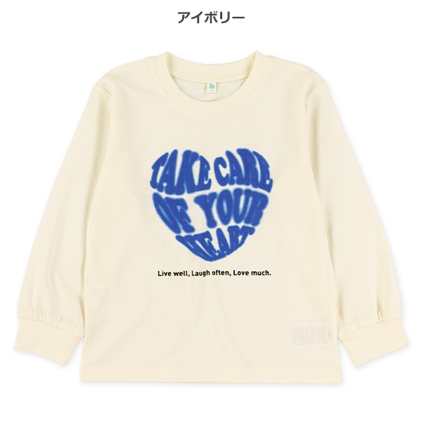 ハートモチーフ長袖Tシャツ